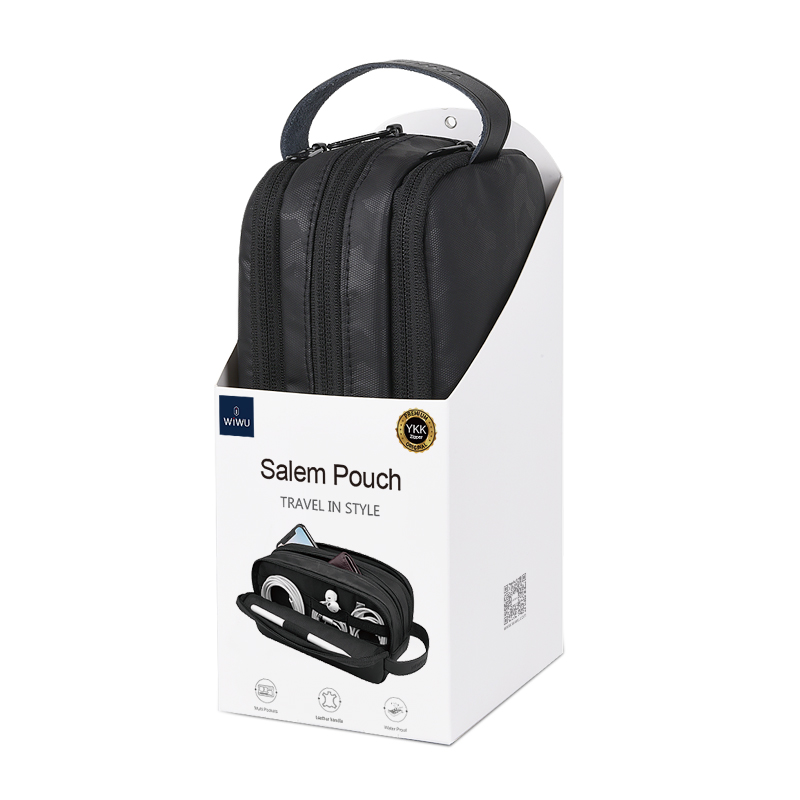 WiWU 3Layer USB Cable Electronic Storage Bag Travel Case Handbag Organizer Pouch 