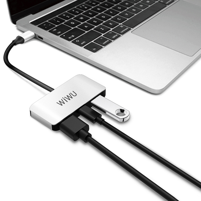 WiWU Alpha C2H 3 in 1 USB Type C HUB to 1080P 4K USB 3 in 1 USB C HUB Converter Adapter Cable