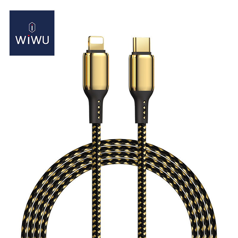 WiWU GD-103 USB-C to Lightning 18k Gold Plated 20w Fast Charging Cable Quick Charger Data Transfer for iPhone