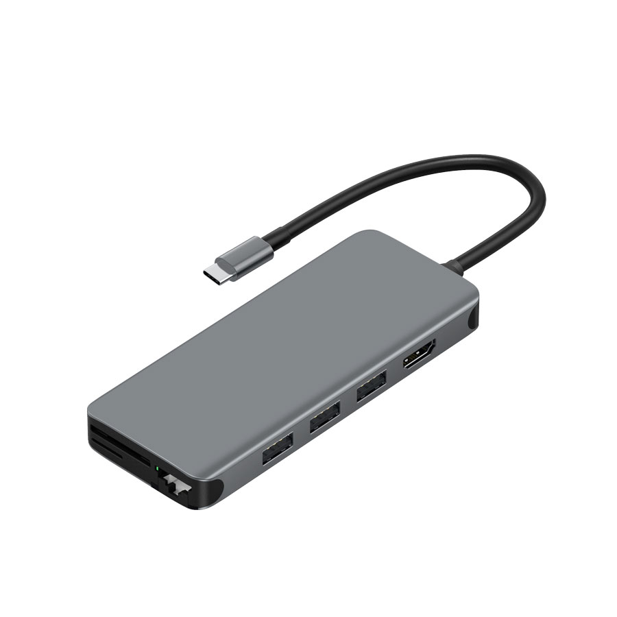 WiWU Alpha 12 in 1 Type C Hub Laptop Adapter USB C To USB 3.0 HDMI Lan Card Reader Notebook Dongle