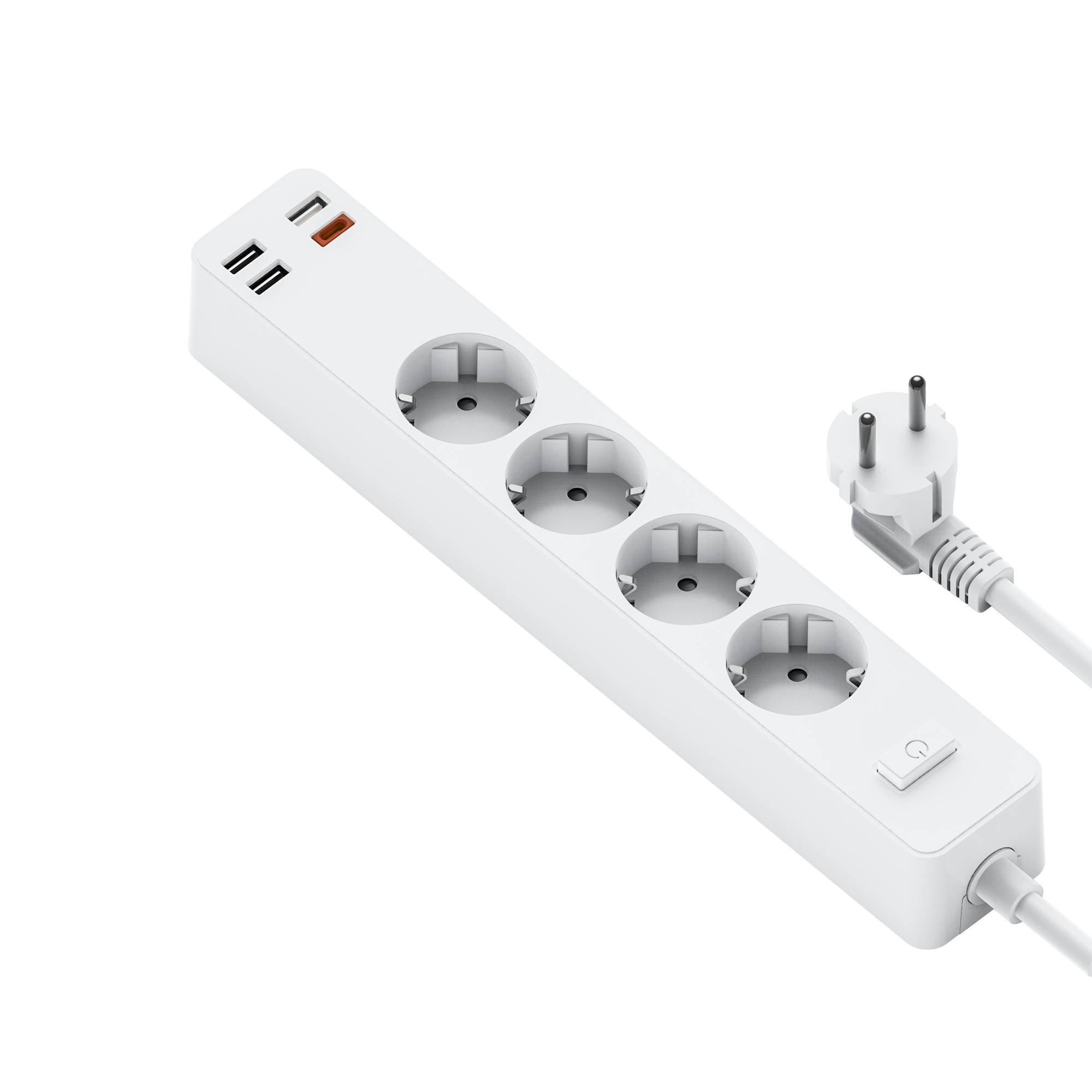 WiWU PD 20W Smart Power Strip With 3 USB & 1 USB C & 4 AC Ports UK EU Plug Power Strips for iPhone iPad Charging Home Use