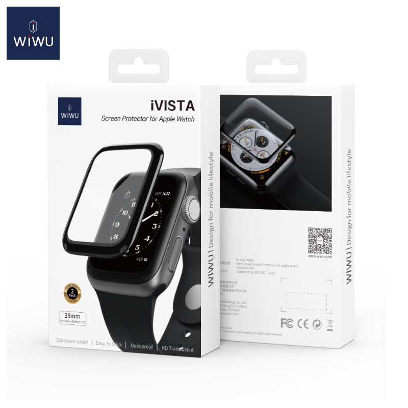 WiWU 2pcs/ Pack High Definition Apple Watch Screen Protector 2.5D PMMA Full Protection iWatch Screen Film 38-44mm