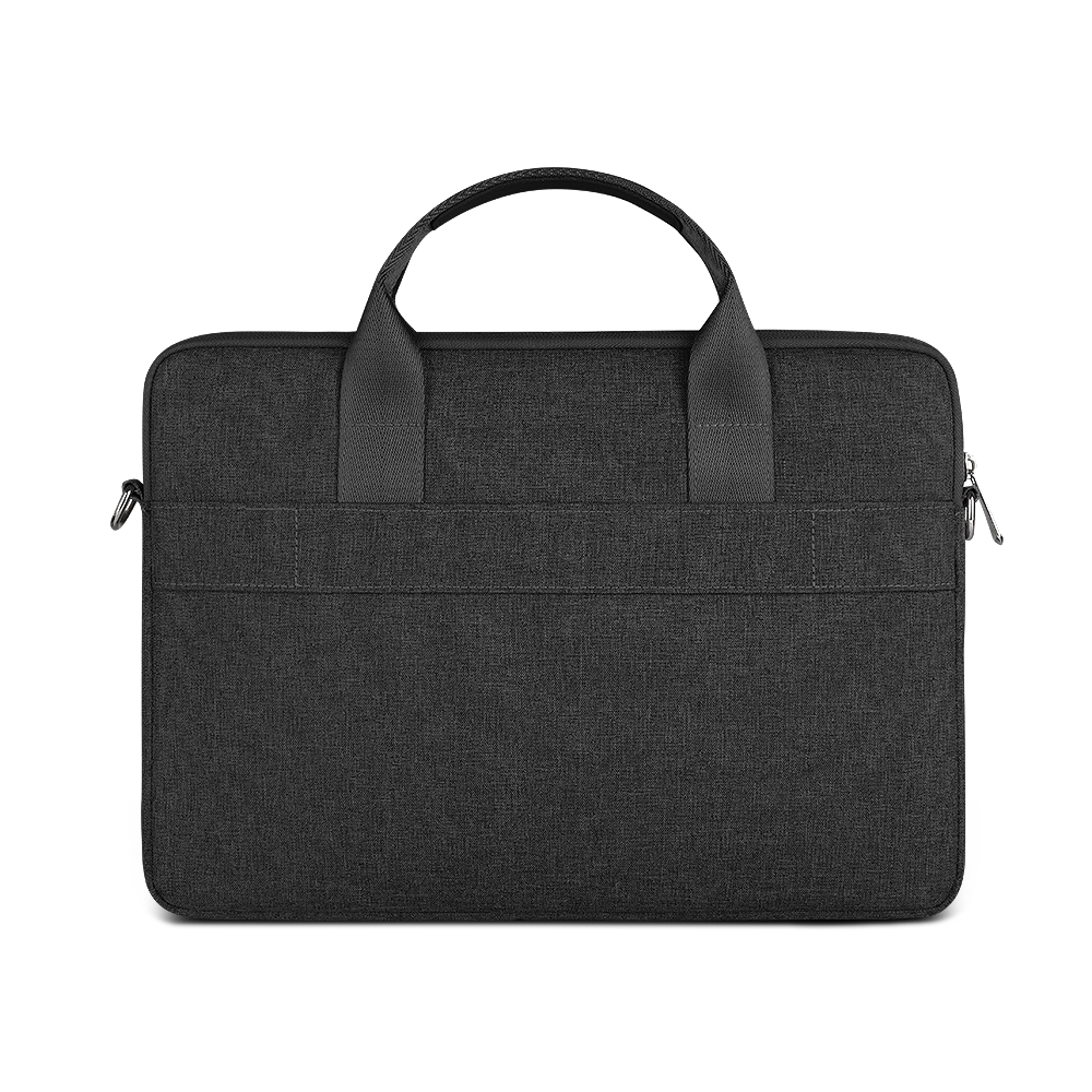 WiWU Minimalist Laptop Bag Water-Resistant Multi-Pockets Large Capacity Shoulder HandBag Black for Macbook 